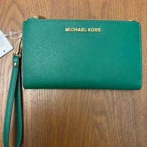 Michael Kors Jet Set Travel Wallet Jewel Green